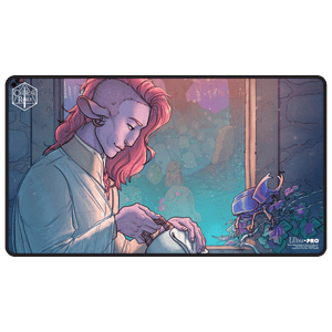 Critical Role: The Mighty Nein - Illustrated: Caduceus Clay Black-Stitched Playmat for Tabletop Gaming