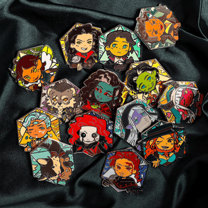 Heroes of Aramán Chibi Pins