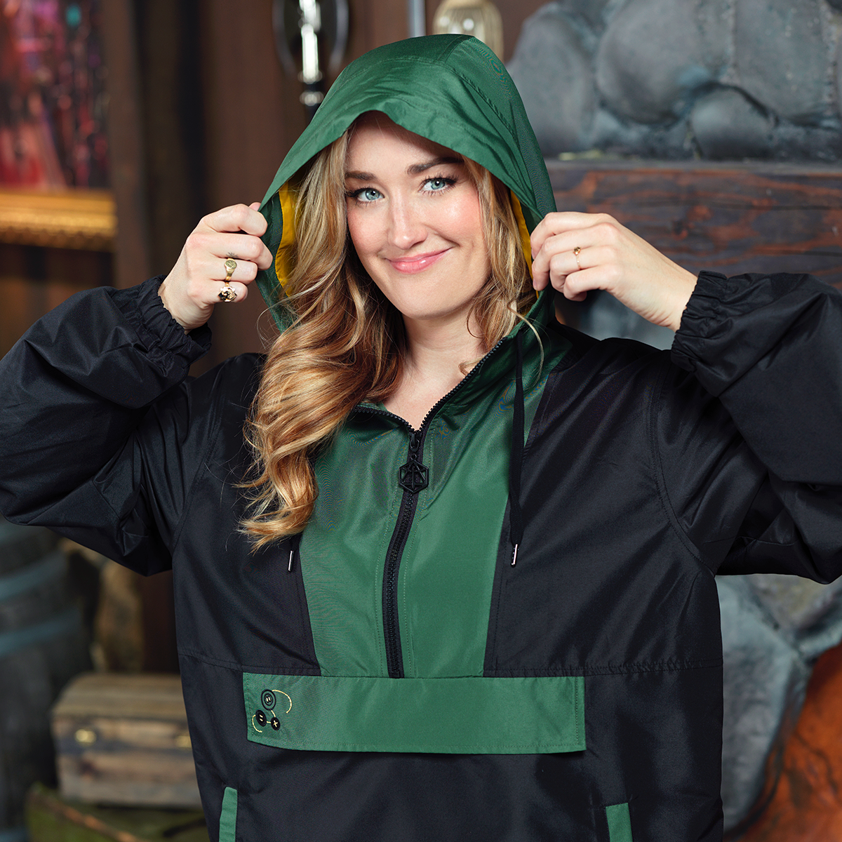 Green and black sales windbreaker