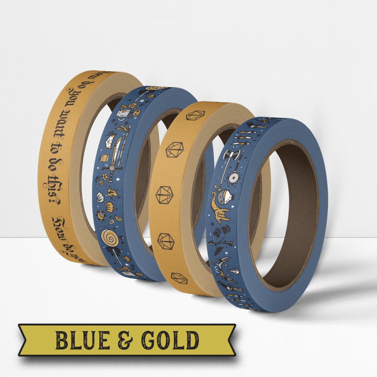 Critical Role Washi Tape 4 Pack: Blue & Gold - Multicolor - Critical Role