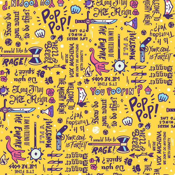 Critical Role Wrapping Paper 4 Pack: Purple & Yellow